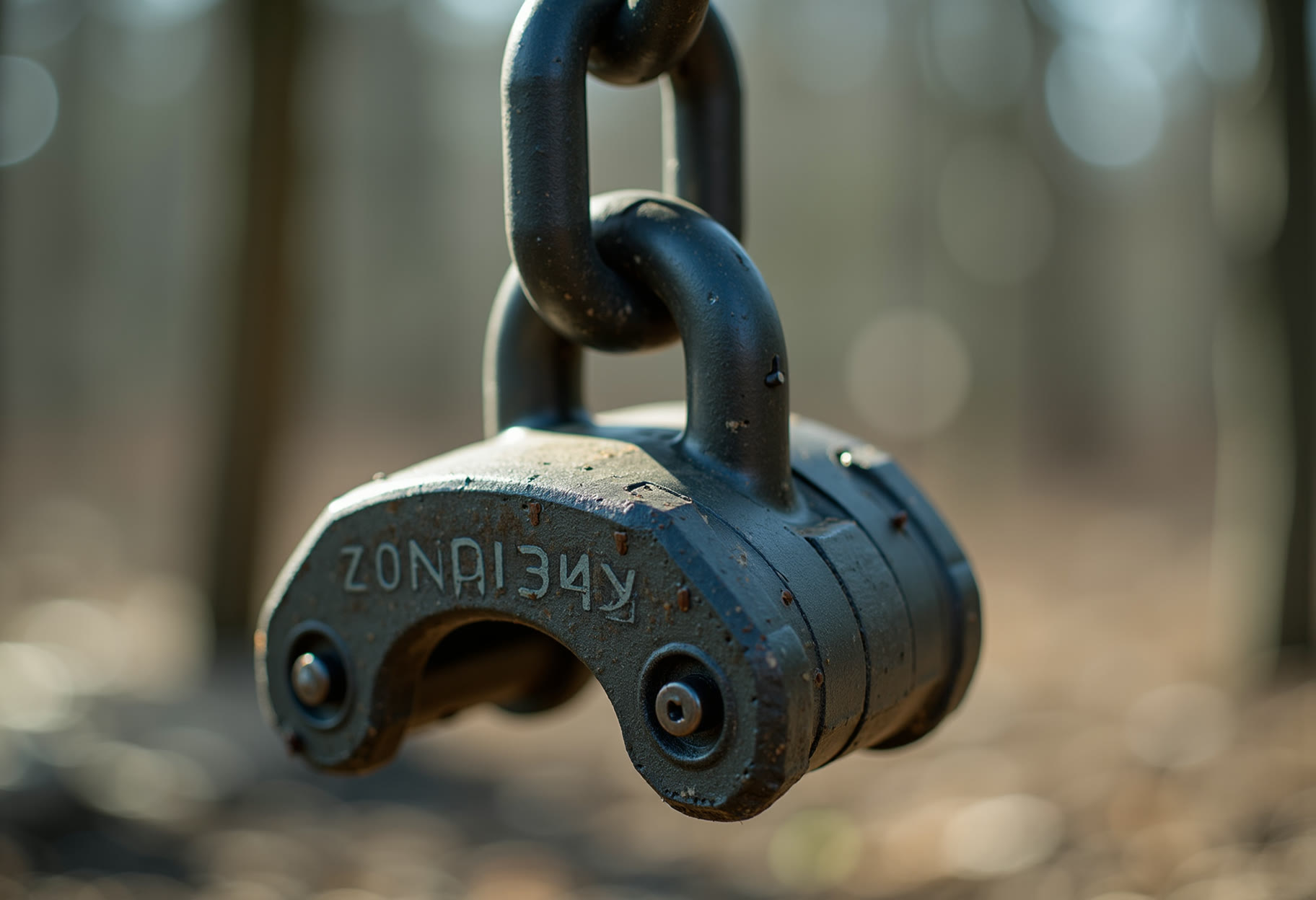 Swing chain and shackle close-up