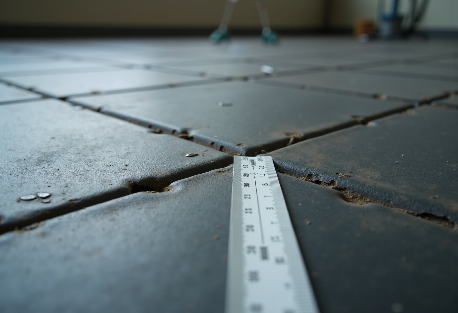 Rubber tile seam separation documented