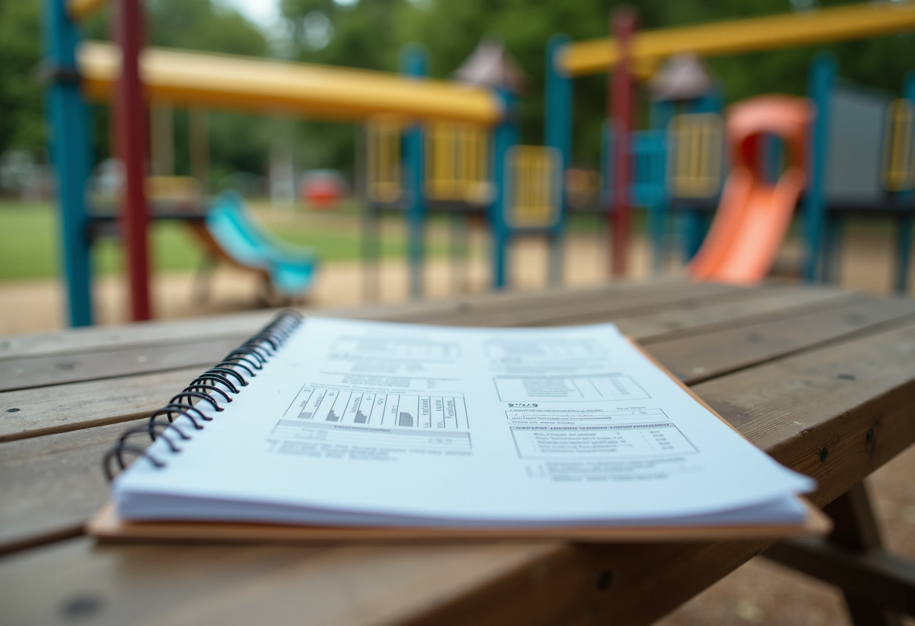 Finished inspection packet on site table